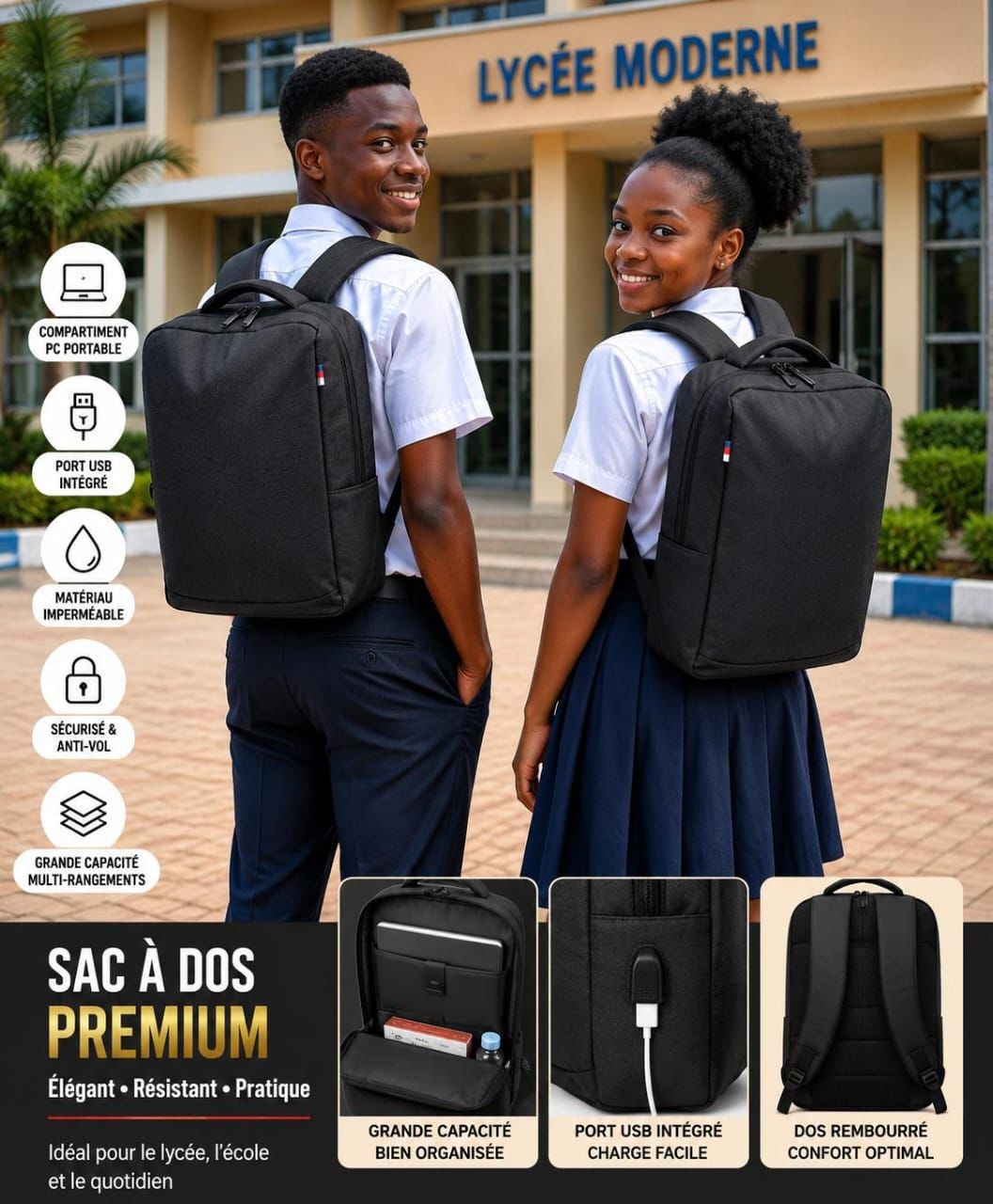 Sac à dos professionnel USB